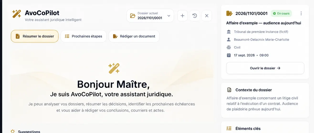 AvoCoPilot : l'assistant répond à partir des pièces du dossier en cours